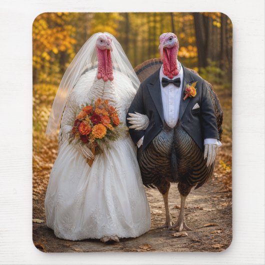 Braut und Bräutigam Wildtruthähne Mousepad (Vorne)