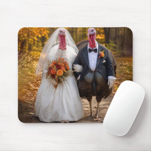 Braut- und Bräutigam-Wildtruthühner Mousepad (Mit Mouse)