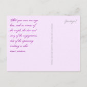 Braut- und Gräuelkräuchen (Violett) Save the Date Ankündigungspostkarte (Rückseite)