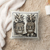 Braut und Groom Aloha Pineaple Tiki Kopfhochzeit Kissen (Decke)