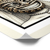 Braut und Groom Aloha Pineaple Tiki Kopfhochzeit Poster (Ecke)