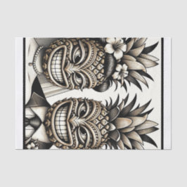 Braut und Groom Aloha Pineaple Tiki Kopfhochzeit Seidenpapier