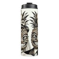 Braut und Groom Aloha Pineaple Tiki Kopfhochzeit