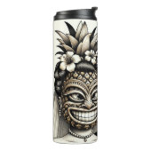 Braut und Groom Aloha Pineaple Tiki Kopfhochzeit Thermosbecher (Nach links gedreht)