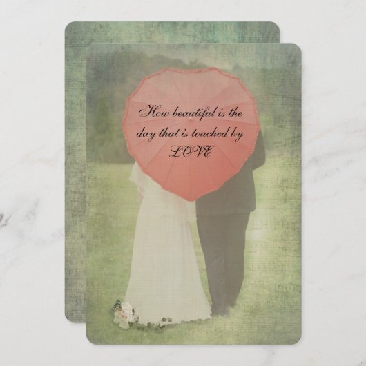 Braut und Groom Alte Hochzeit Einladung (Vorne/Hinten)