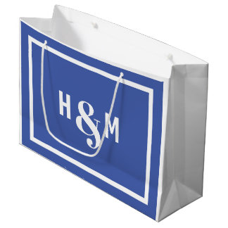 Braut und Groom Ampersand Blue Large Gift Bag Große Geschenktüte