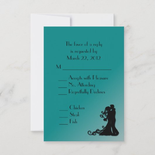 Braut und Groom Aquamarin Blue Wedding RSVP Karte (Vorderseite)