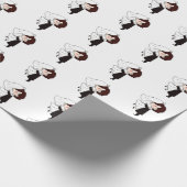Braut und Groom auf Weiß Geschenkpapier (Ecke)