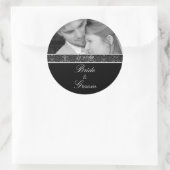 Braut und Groom Aufkleber Schwarz und Weiß Ihr Fot (Tasche)