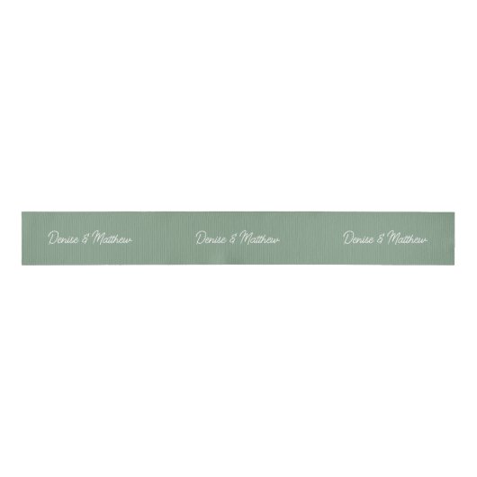 Braut und Groom Basil Green Ripsband (Vorderseite)
