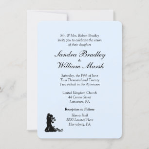 Braut und Groom Blue Hochzeit Einladung