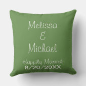 Braut und Groom Blue Hydrangea personalisieren Kissen (Rückseite)