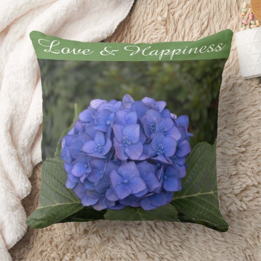 Braut und Groom Blue Hydrangea personalisieren Kissen (Decke)