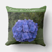 Braut und Groom Blue Hydrangea personalisieren Kissen (Vorderseite)