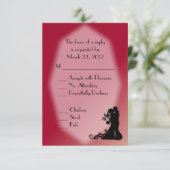 Braut und Groom Burgund Hochzeit RSVP Karte (Stehend Vorderseite)
