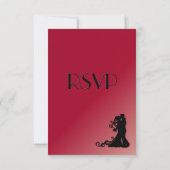 Braut und Groom Burgund Hochzeit RSVP Karte (Rückseite)