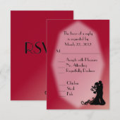 Braut und Groom Burgund Hochzeit RSVP Karte (Vorne/Hinten)