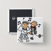 Braut und Groom Celebrate Button (Vorne & Hinten)