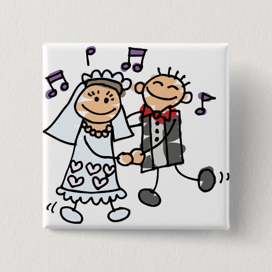 Braut und Groom Celebrate Button (Vorderseite)