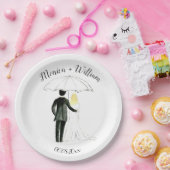 Braut und Groom Classic Moderne, stilvolle Hochzei Pappteller (Party)