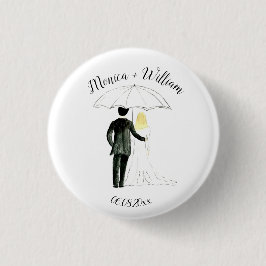 Braut und Groom Couple Elegante Date Wedding Button