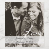Braut und Groom Couple Foto Hochzeit Weinetikett (Einzelnes Label)