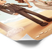 Braut und Groom Ehepaar, nur verheiratet Fotodruck (Ecke)