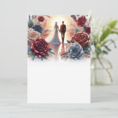 Braut und Groom Elegant Blank Floral Wedding Einladung (Stehend Vorderseite)