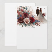 Braut und Groom Elegant Blank Floral Wedding Einladung (Vorne/Hinten)