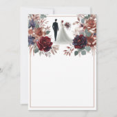 Braut und Groom Elegant Blank Floral Wedding Einladung (Vorderseite)