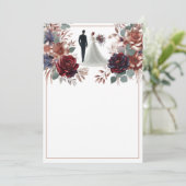 Braut und Groom Elegant Blank Floral Wedding Einladung (Stehend Vorderseite)