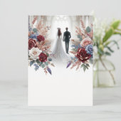 Braut und Groom Elegant Blank Floral Wedding Einladung (Stehend Vorderseite)