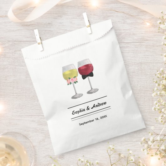 Braut und Groom Elegant Boho Couple Wine Wedding Geschenktütchen (Ausgeschnitten)