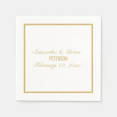 Braut und Groom elegante goldene Hochzeitslippe Serviette (Vorderseite)