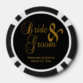 Braut und Groom Elegante rosa Herzen Pokerchips (Rückseite)