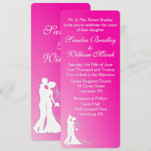 Braut und Groom Fuchsia Einladung
