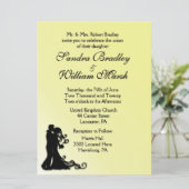 Braut und Groom Gelb Einladung (Stehend Vorderseite)