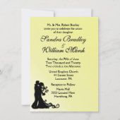 Braut und Groom Gelb Einladung (Vorderseite)