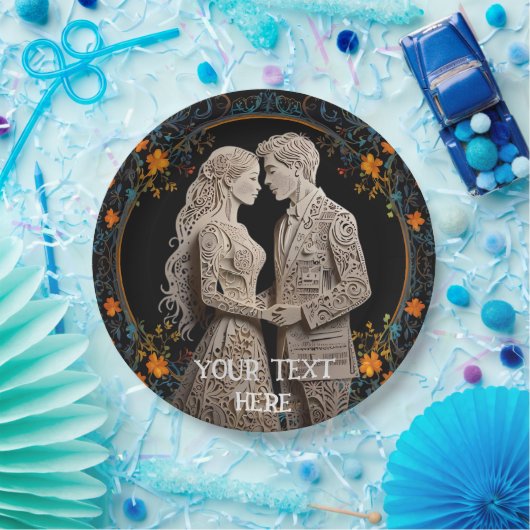 Braut und Groom Hochzeit Personalisiert Pappteller (Party)