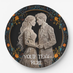 Braut und Groom Hochzeit Personalisiert Pappteller