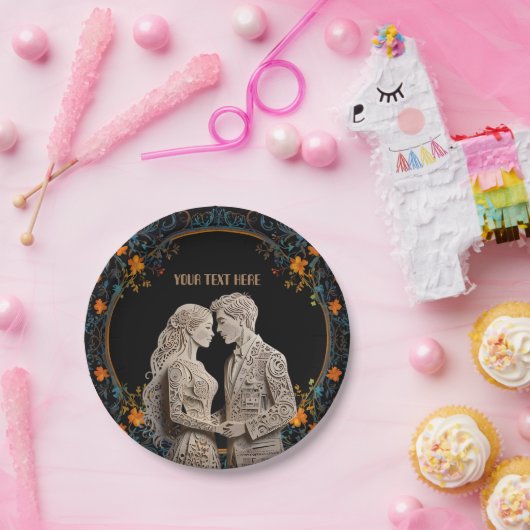 Braut und Groom Hochzeit Personalisiert Pappteller (Party)