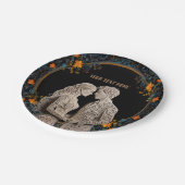 Braut und Groom Hochzeit Personalisiert Pappteller (Schrägansicht)