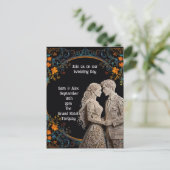 Braut und Groom Hochzeit Personalisiert Postkarte (Stehend Vorderseite)