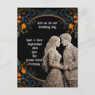 Braut und Groom Hochzeit Personalisiert Postkarte