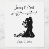 Braut und Groom Hochzeit Personalisiert Weinetikett (Einzelnes Label)