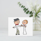 Braut und Groom-Hochzeit Postkarte (Stehend Vorderseite)
