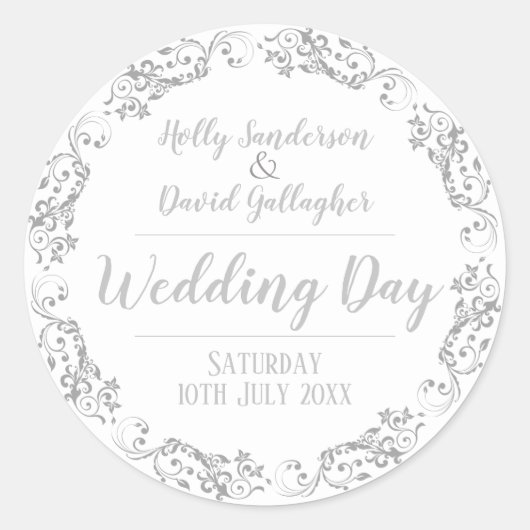 Braut und Groom-Hochzeit Runder Aufkleber (Vorderseite)