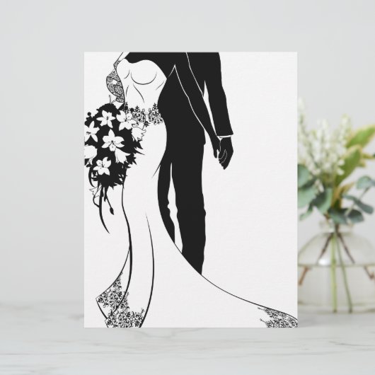 Braut und Groom Hochzeit Silhouette (Stehend Vorderseite)