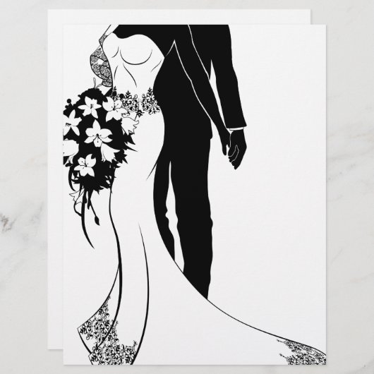 Braut und Groom Hochzeit Silhouette (Vorne/Hinten)