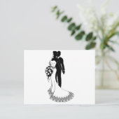 Braut und Groom Hochzeit Silhouette Postkarte (Stehend Vorderseite)